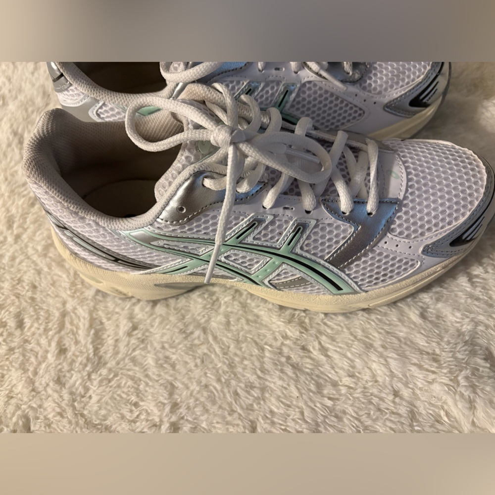White and Gray Athletic Sneakers